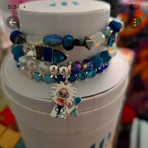 Blue and Silver Charm Bracelet Set